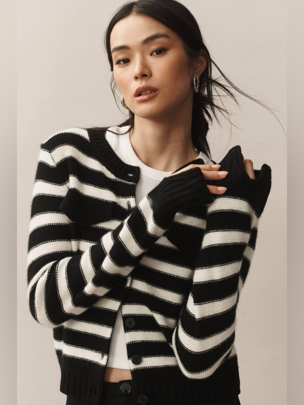 Maeve Cashmere Crop Cardigan Sweater